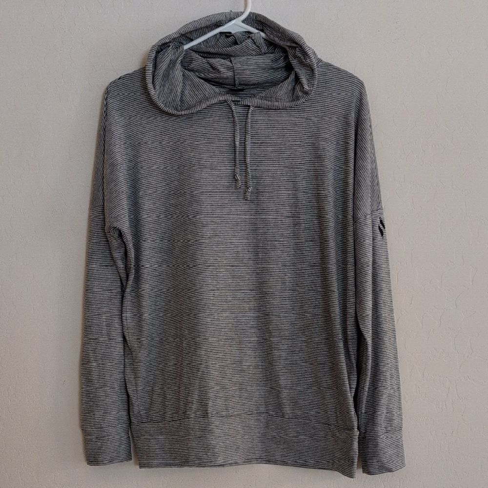 Sketchers Gray Striped Athletic Hoodie - Size M